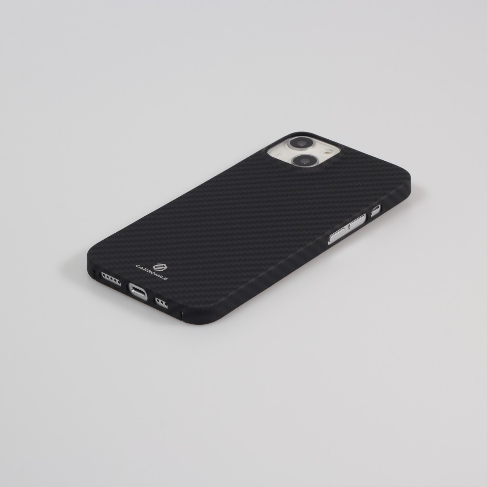 iPhone 16 Plus Case Hülle - Carbomile Schutzcase aus echtem Aramid Carbonfaser - Schwarz