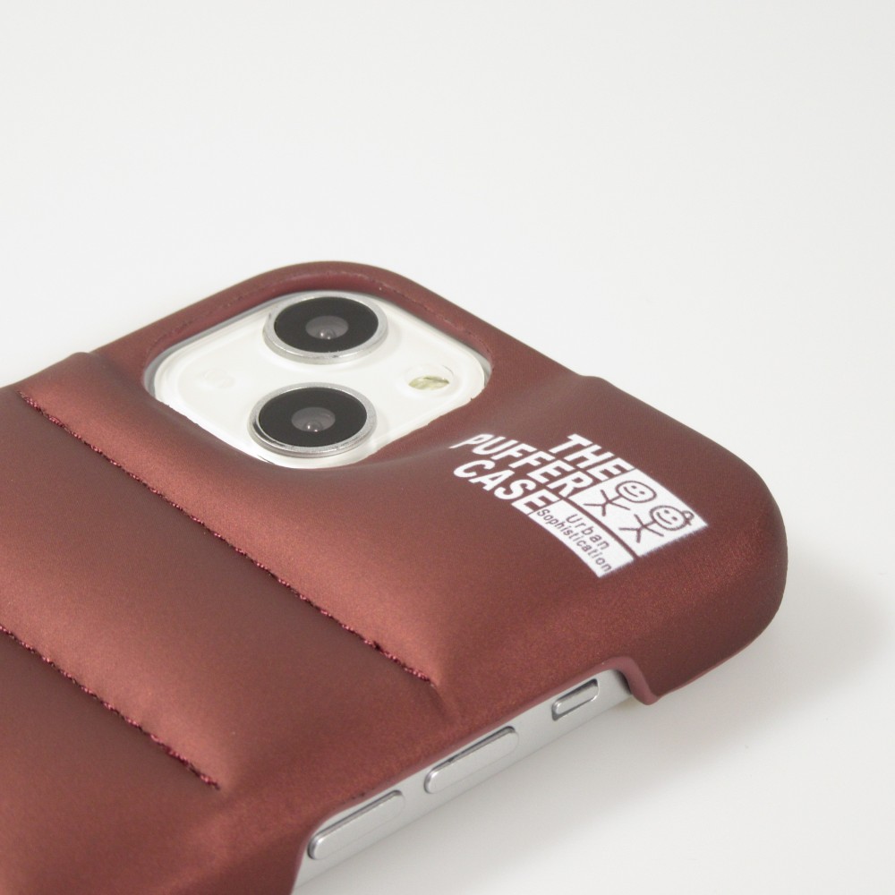 iPhone 13 Pro Case Hülle - 3D stylische Daunenjacke Design mit Ziernaht - Braun