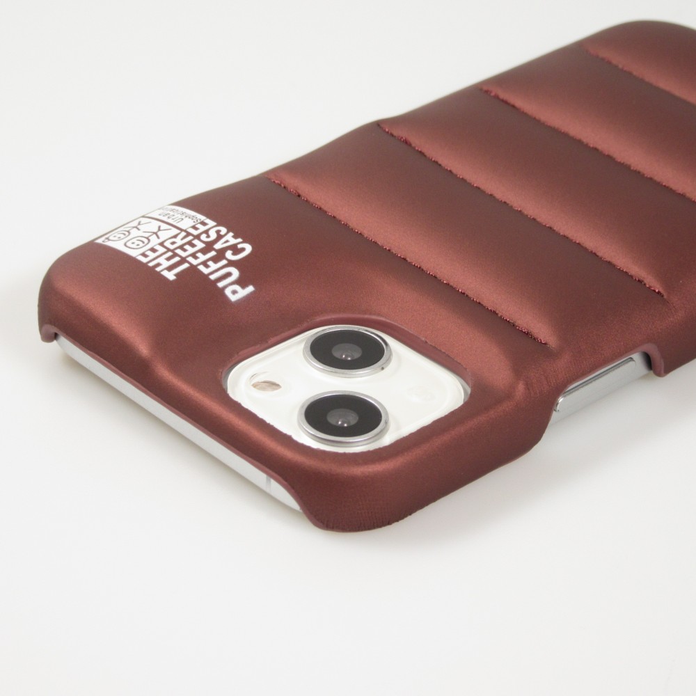 iPhone 13 Pro Case Hülle - 3D stylische Daunenjacke Design mit Ziernaht - Braun