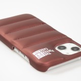 iPhone 13 Pro Case Hülle - 3D stylische Daunenjacke Design mit Ziernaht - Braun
