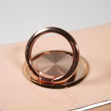 Hülle iPhone 13 - Gummi Bronze mit Ring - Rosa