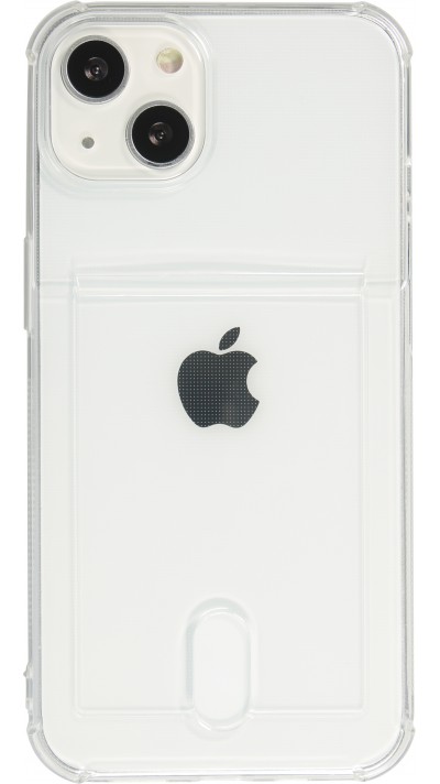 Hülle iPhone 15 Plus - Gummi Bumper Kartenhalter - Transparent