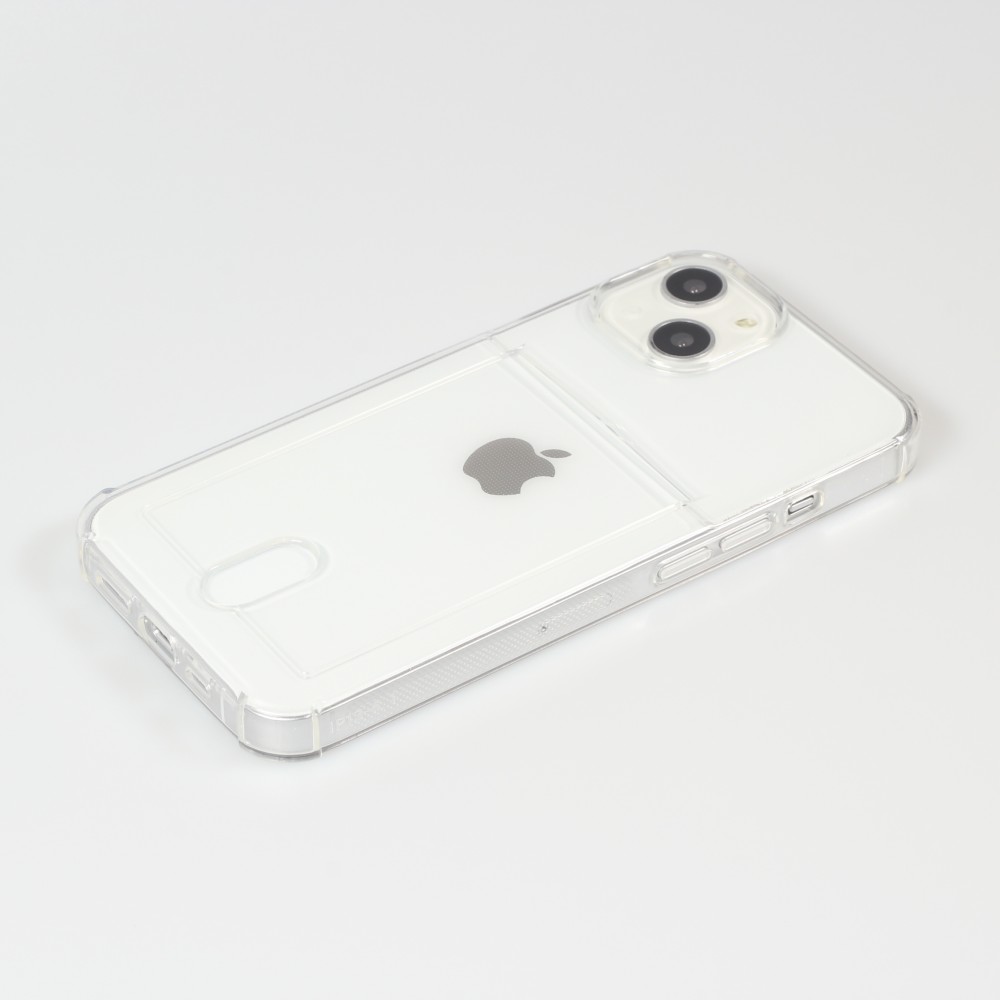 Hülle iPhone 15 - Gummi Bumper Kartenhalter - Transparent