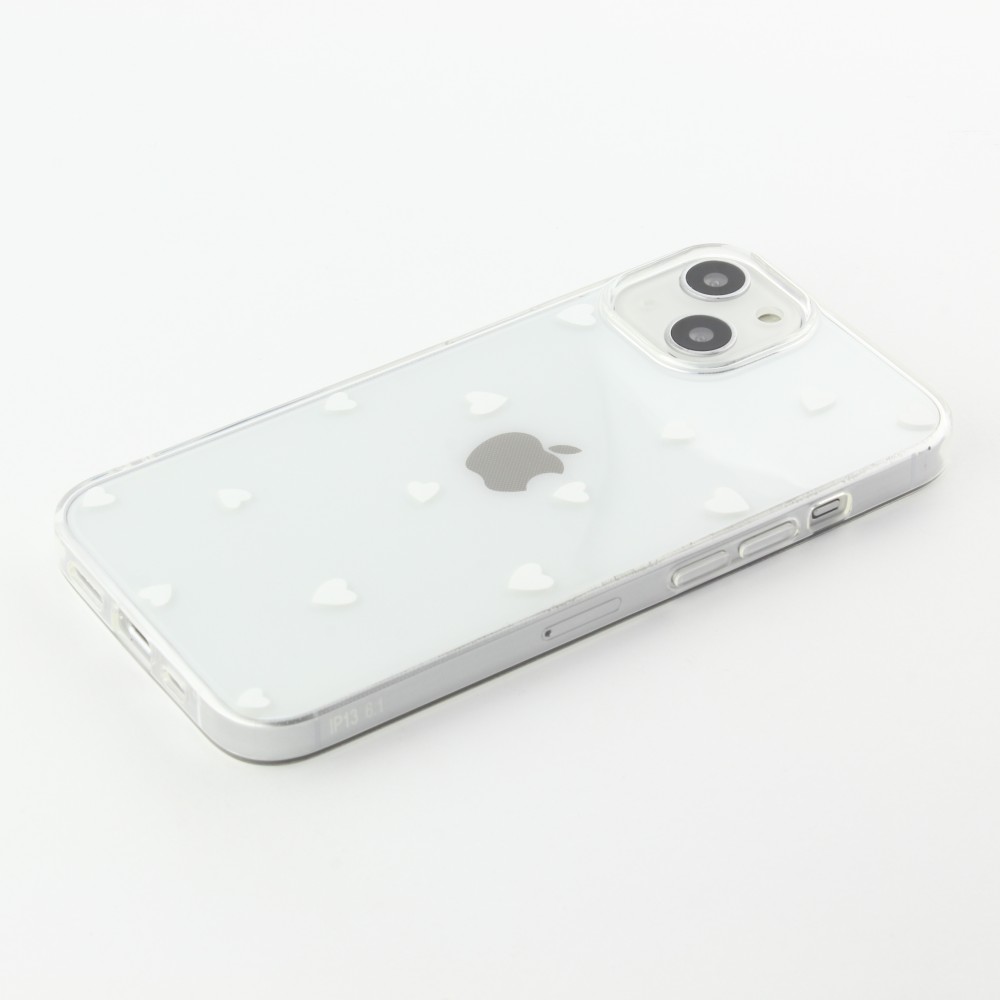 Hülle iPhone 13 mini - Gummi kleines Herz - Weiss