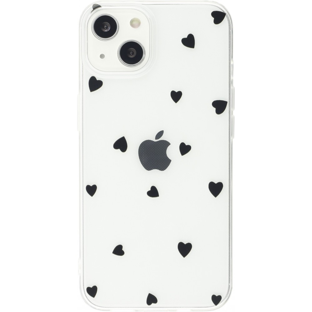 iPhone 13 Case Hülle - Gummi kleines Herz - Schwarz
