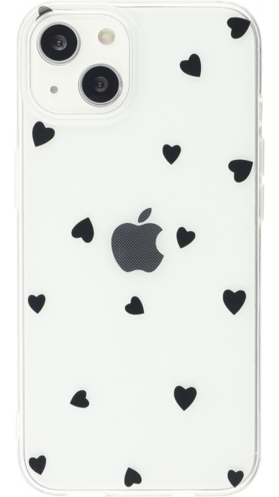 Hülle iPhone 15 Plus - Gummi kleines Herz - Schwarz