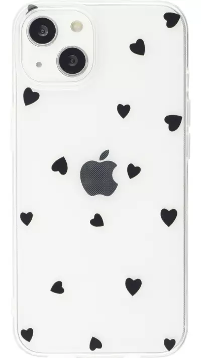 iPhone 13 Case Hülle - Gummi kleines Herz - Schwarz
