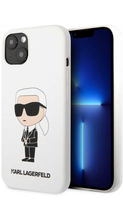 iPhone 13 Case Hülle - Karl Lagerfeld schik silikon Soft-Touch - Weiss