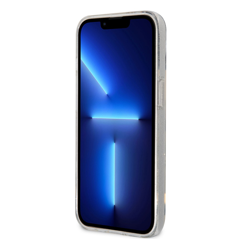 Coque iPhone 13 - Karl Lagerfeld et Choupette duo gel rigide pailleté - Transparent