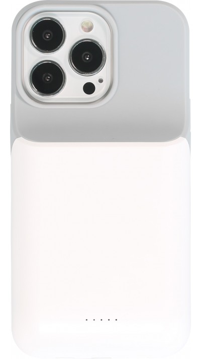 iPhone 13 Pro Case Hülle - 15W wireless Power Externe Batterie charging Cover Fast Charge 8000mAh - Weiss