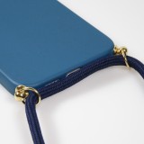 iPhone 15 Pro Case Hülle - Bio Eco-Friendly Vegan mit Handykette Necklace blau