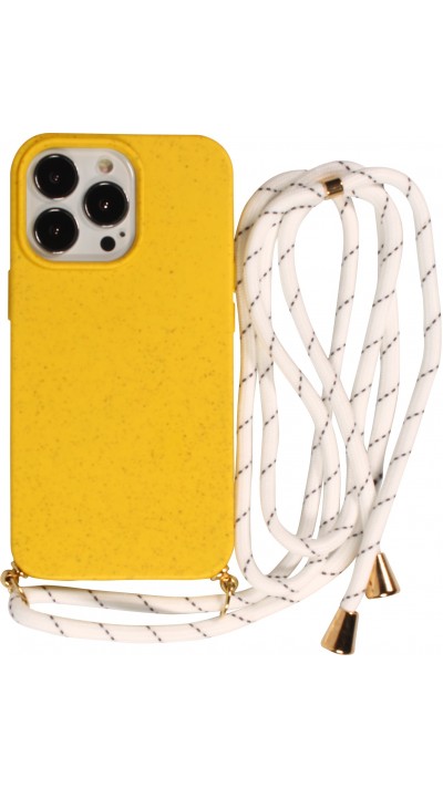Samsung Galaxy S25 Case Hülle - Bio Eco-Friendly Vegan mit Handykette Necklace - Gelb