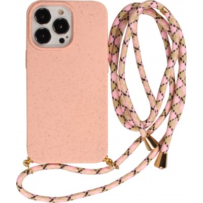 iPhone 13 Pro Case Hülle - Bio Eco-Friendly Vegan mit Handykette Necklace - Rosa