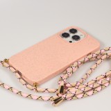 iPhone 13 Pro Case Hülle - Bio Eco-Friendly Vegan mit Handykette Necklace - Rosa