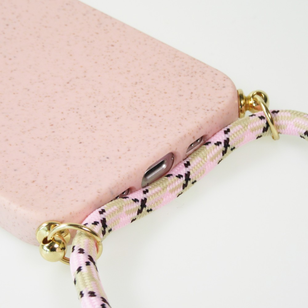 iPhone 13 Pro Case Hülle - Bio Eco-Friendly Vegan mit Handykette Necklace - Rosa