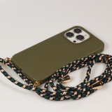 iPhone 14 Pro Max Case Hülle - Bio Eco-Friendly Vegan mit Handykette Necklace - Dunkelgrün