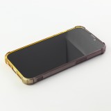 iPhone 14 Pro Max Case Hülle - Gummi Bumper Rainbow mit extra Schutz für Ecken Antischock - braun - Gelb