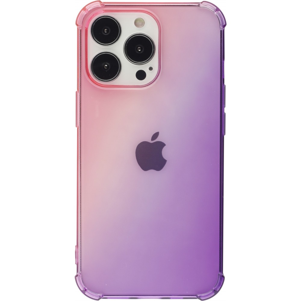 iPhone 15 Pro Max Case Hülle - Gummi Bumper Rainbow mit extra Schutz für Ecken Antischock - rosa - Violett