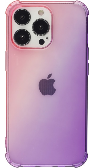 iPhone 15 Pro Max Case Hülle - Gummi Bumper Rainbow mit extra Schutz für Ecken Antischock - rosa - Violett