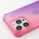 iPhone 15 Pro Max Case Hülle - Gummi Bumper Rainbow mit extra Schutz für Ecken Antischock - rosa - Violett