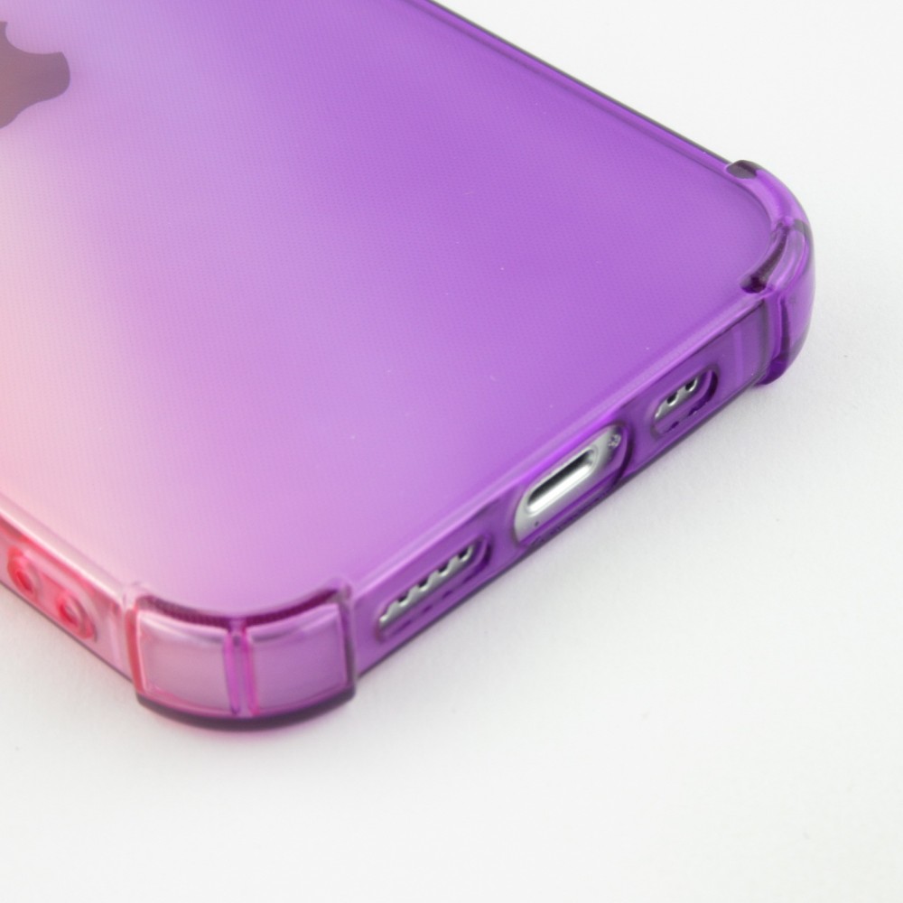 iPhone 15 Pro Max Case Hülle - Gummi Bumper Rainbow mit extra Schutz für Ecken Antischock - rosa - Violett