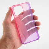 iPhone 15 Pro Max Case Hülle - Gummi Bumper Rainbow mit extra Schutz für Ecken Antischock - rosa - Violett