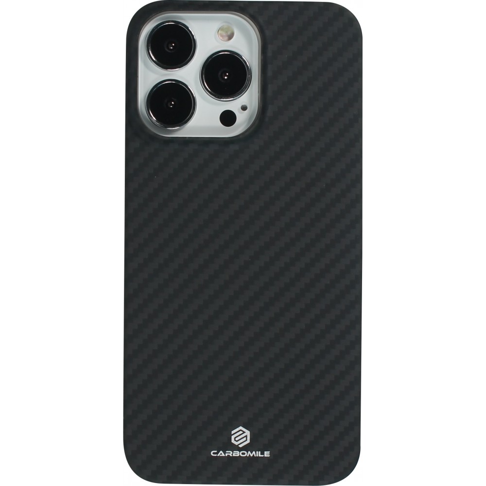 iPhone 16 Pro Max Case Hülle - Carbomile Schutzcase aus echtem Aramid Carbonfaser - Schwarz