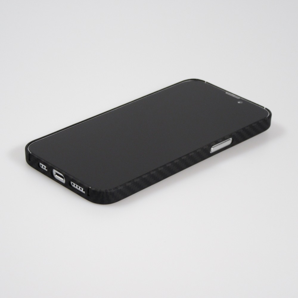 iPhone 16 Pro Max Case Hülle - Carbomile Schutzcase aus echtem Aramid Carbonfaser - Schwarz