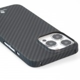 iPhone 16 Pro Max Case Hülle - Carbomile Schutzcase aus echtem Aramid Carbonfaser - Schwarz