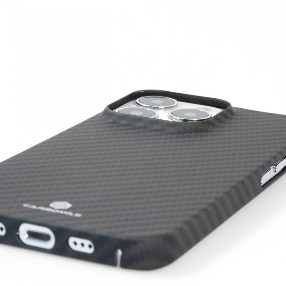 iPhone 16 Pro Max Case Hülle - Carbomile Schutzcase aus echtem Aramid Carbonfaser - Schwarz