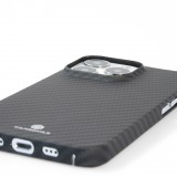 iPhone 16 Pro Max Case Hülle - Carbomile Schutzcase aus echtem Aramid Carbonfaser - Schwarz