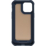 iPhone 14 Pro Max Case Hülle - Military Elite kompakt Cover mit semi-transparentem Carbon Rücken - Dunkelblau