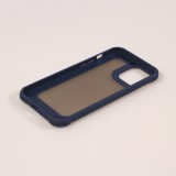 iPhone 14 Pro Max Case Hülle - Military Elite kompakt Cover mit semi-transparentem Carbon Rücken - Dunkelblau