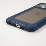iPhone 14 Pro Max Case Hülle - Military Elite kompakt Cover mit semi-transparentem Carbon Rücken - Dunkelblau