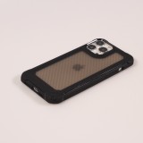 iPhone 14 Pro Case Hülle - Military Elite kompakt Cover mit semi-transparentem Carbon Rücken - Schwarz