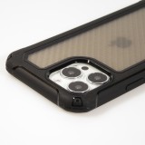 iPhone 14 Pro Case Hülle - Military Elite kompakt Cover mit semi-transparentem Carbon Rücken - Schwarz