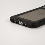 iPhone 14 Pro Case Hülle - Military Elite kompakt Cover mit semi-transparentem Carbon Rücken - Schwarz