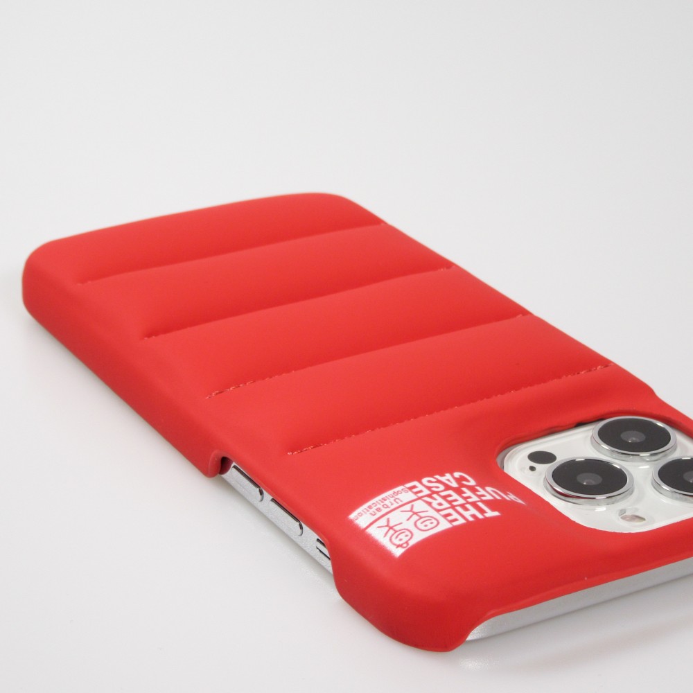 iPhone 13 Pro Case Hülle - 3D stylische Daunenjacke Design mit Ziernaht - Rot