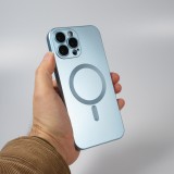 iPhone 14 Pro Case Hülle - Gummi weich mit Kameraschutzglas MagSafe - Blau