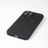 iPhone 16 Pro Case Hülle - Gummi weich mit Kameraschutzglas MagSafe - Schwarz