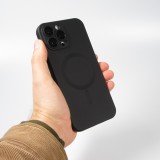 iPhone 16 Pro Case Hülle - Gummi weich mit Kameraschutzglas MagSafe - Schwarz