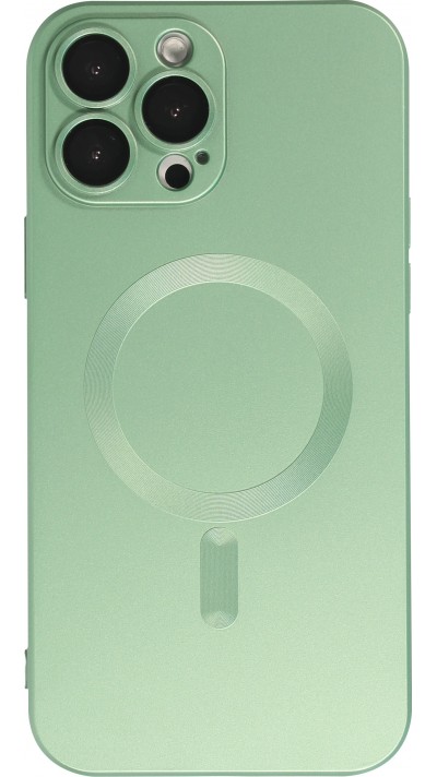 iPhone 14 Pro Max Case Hülle - Gummi weich mit Kameraschutzglas MagSafe - Grün