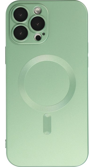 Coque iPhone 15 Pro Max - Gel souple avec vitre de protection caméra MagSafe - Vert