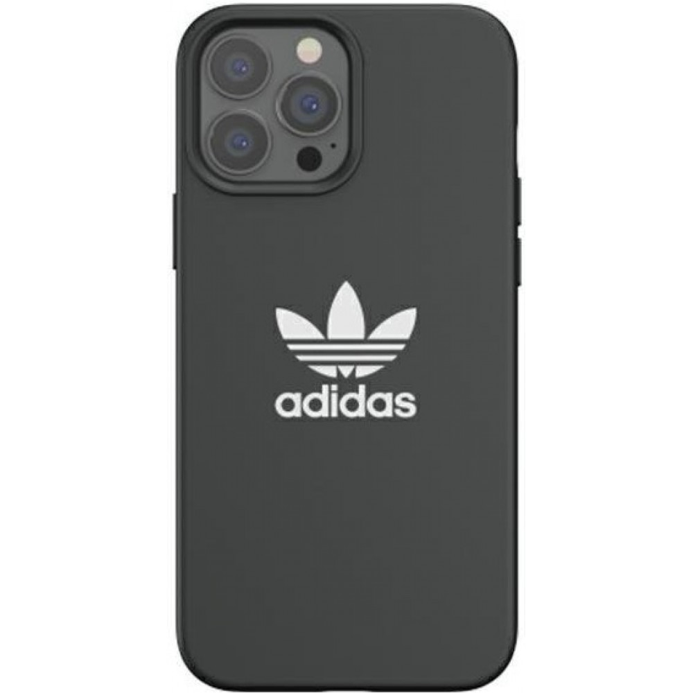 iPhone 13 Pro Max Case Hülle - Adidas Silikon Soft-Touch mit weißem Logoaufdruck - Schwarz