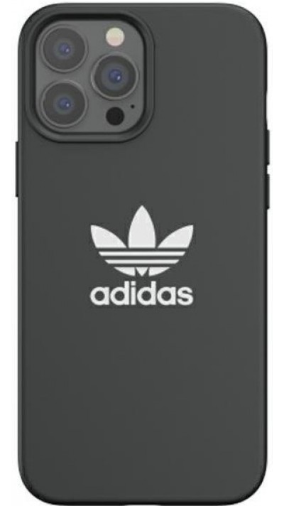 iPhone 13 Pro Max Case Hülle - Adidas Silikon Soft-Touch mit weißem Logoaufdruck - Schwarz