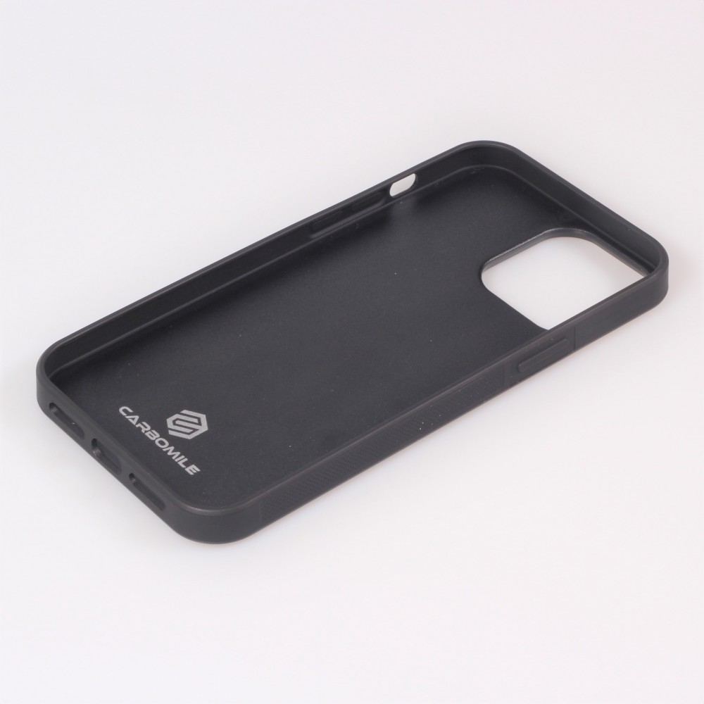 Samsung Galaxy S24 Ultra Case Hülle - Carbomile Alcantara und Carbon mit roten Nähten (MagSafe kompatibel)