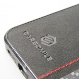 Samsung Galaxy S24 Ultra Case Hülle - Carbomile Alcantara und Carbon mit roten Nähten (MagSafe kompatibel)