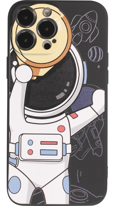 iPhone 13 Pro Max Case Hülle - Exploring happy Astronaute - Schwarz