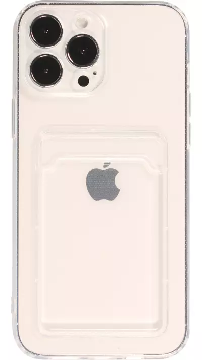 iPhone 13 Pro Max Case Hülle - Gummi mit Kartenhalter - Transparent