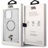 iPhone 13 Pro Max Case Hülle - Karl Lagerfeld und Choupette duo gel rigide mit MagSafe in silber - Transparent